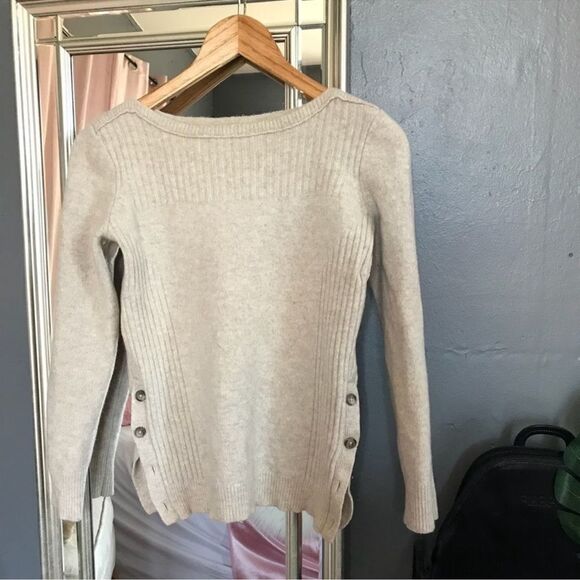Madewell Pinewood Pullover Wool Sweater Oatmeal S - Picture 2 of 8